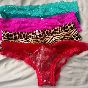 4 pairs of VS large Cheekster Low Rise Panties..Size Large- All NWT..
